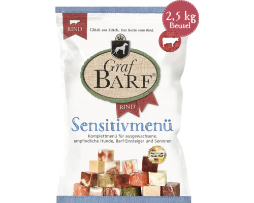 Rauw hondenvoer BARF Graf BARF Sensitive Menu Rundvlees 2,5 kg diepvries