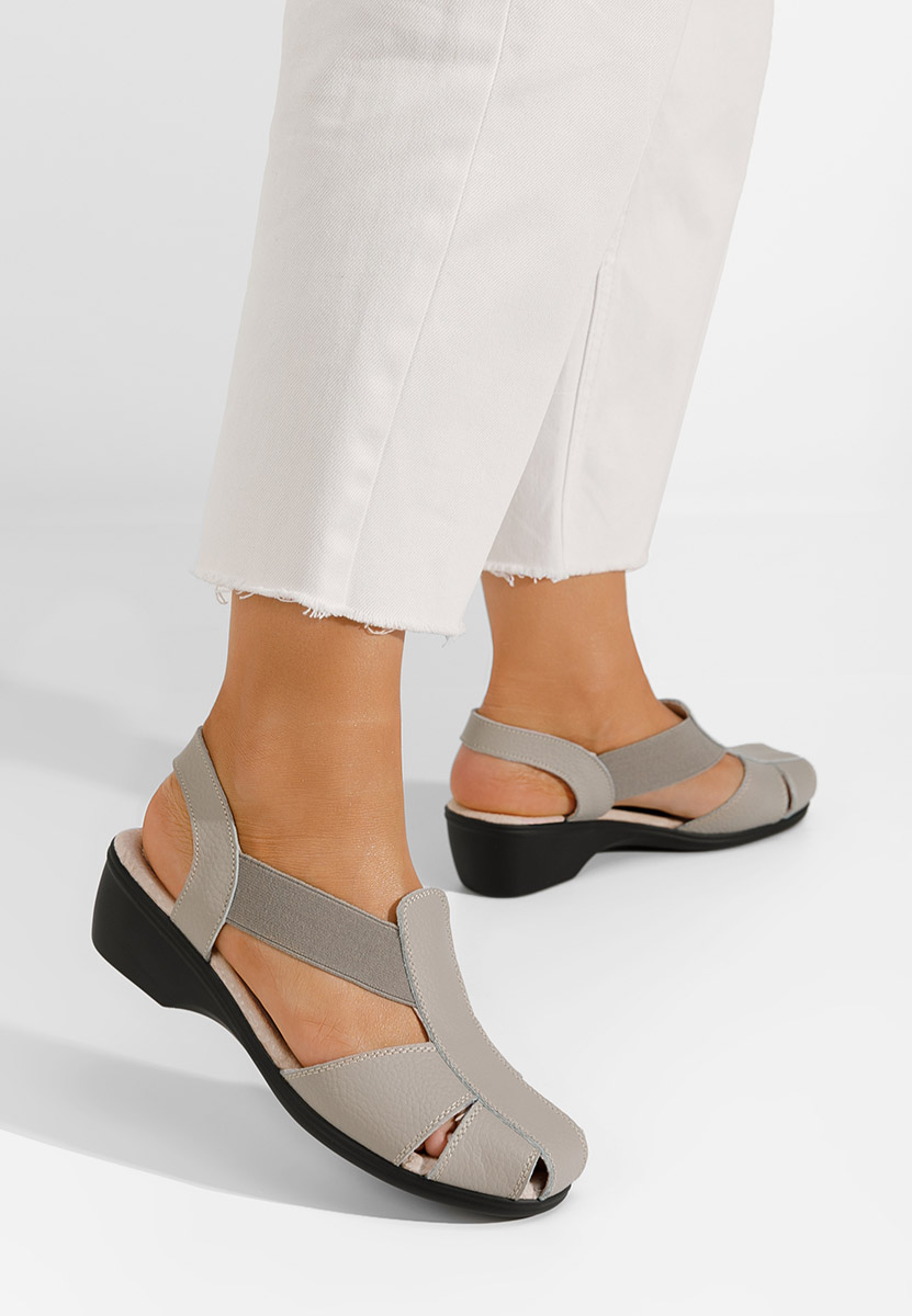Sandales à petit talon grise Melona V4