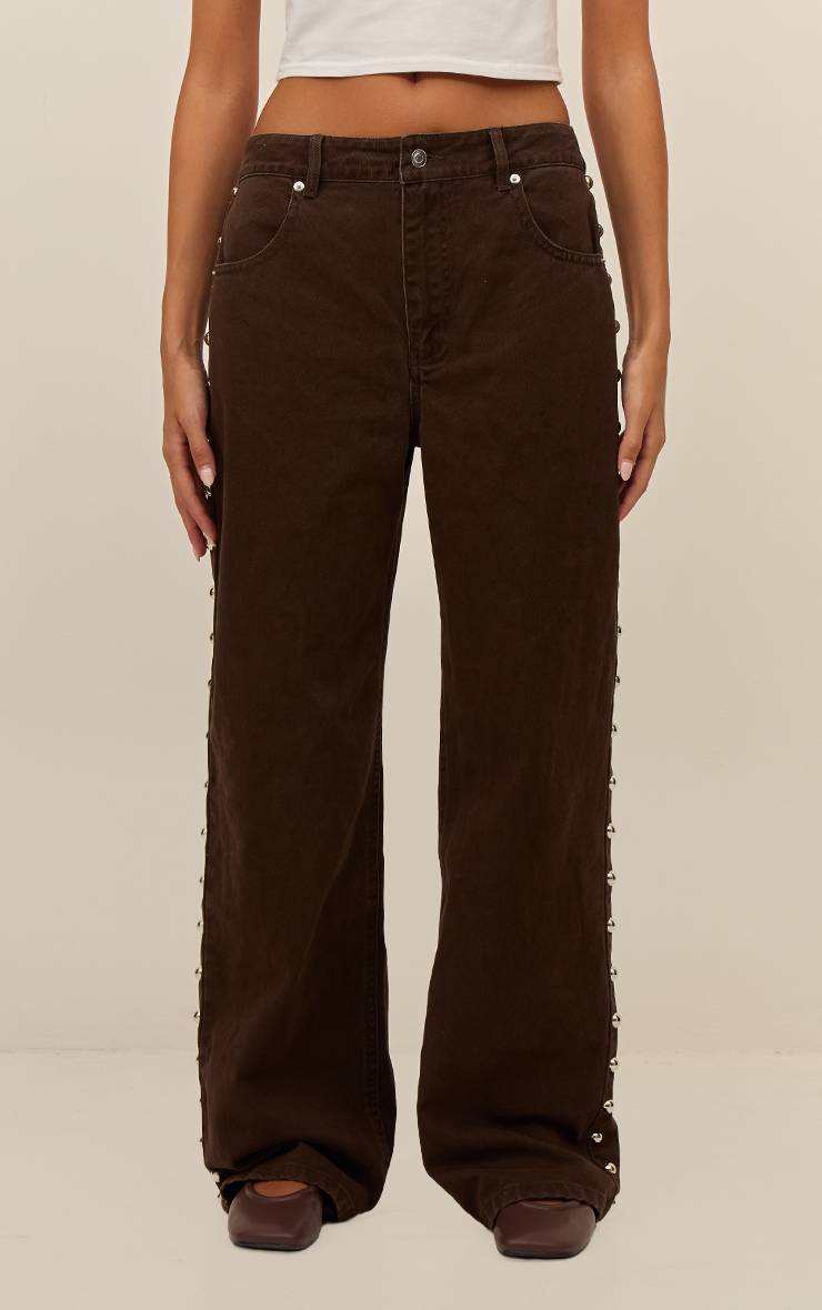 Chocolat Jean Taille Haute À Clous