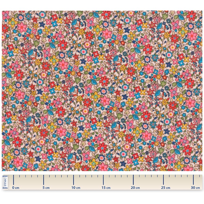 Coupon Tissu Enduit De 35Cm Mille Et Une Fleurs