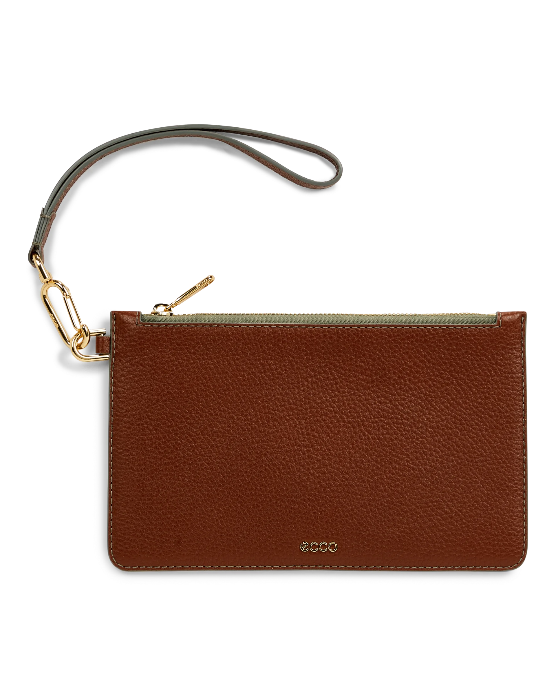 ECCO Wristlet Kleine Umhängetasche aus Leder Braun 14X23X1 cm
