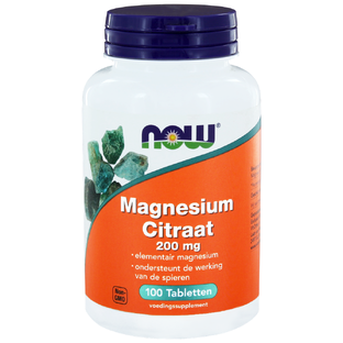 NOW Magnesium Citraat 200mg Tabletten 100ST