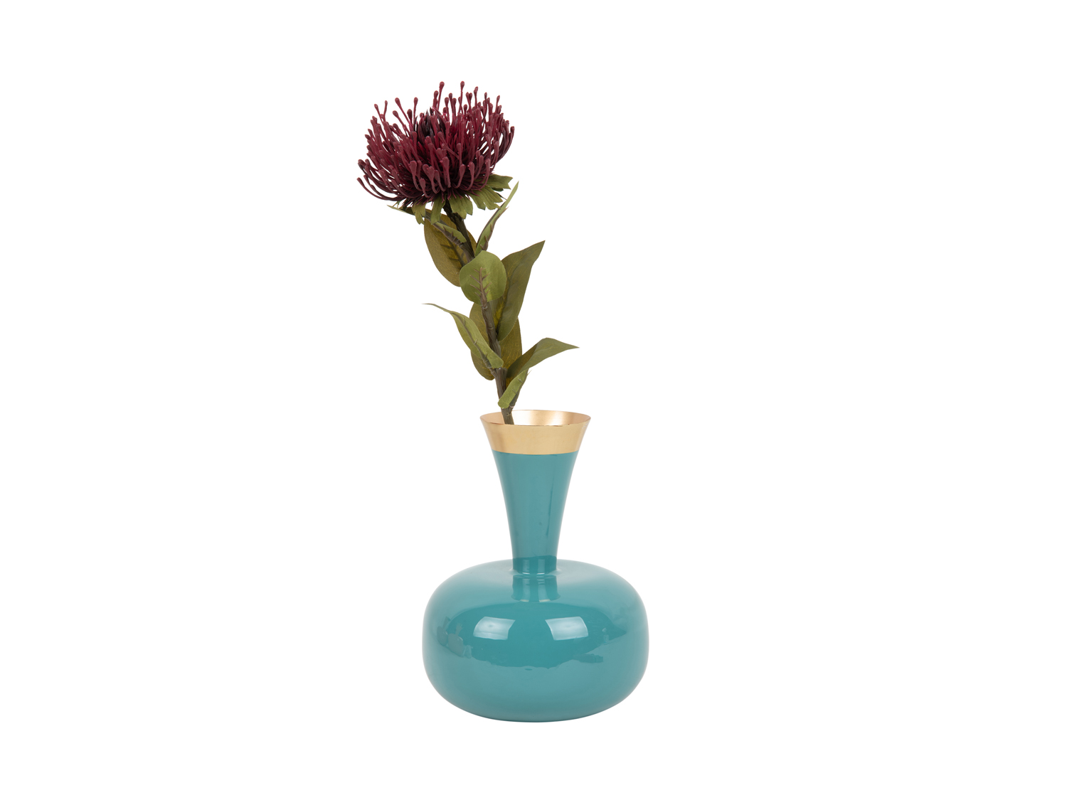 Vase Yara enamel turquoise blue