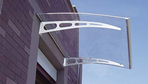 SCHARTEC Aluminium-Vordach gewölbt als Haustürvordach in 120 oder 150 cm Breite - Vordach für Haustür Überdachung (1500 x 900 mm) Eingangsüberdachung Regenschutz