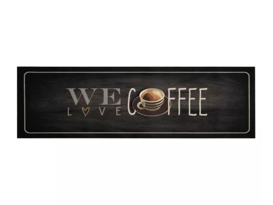 Tapis de cuisine lavable texte Coffee 45x150 cm velours