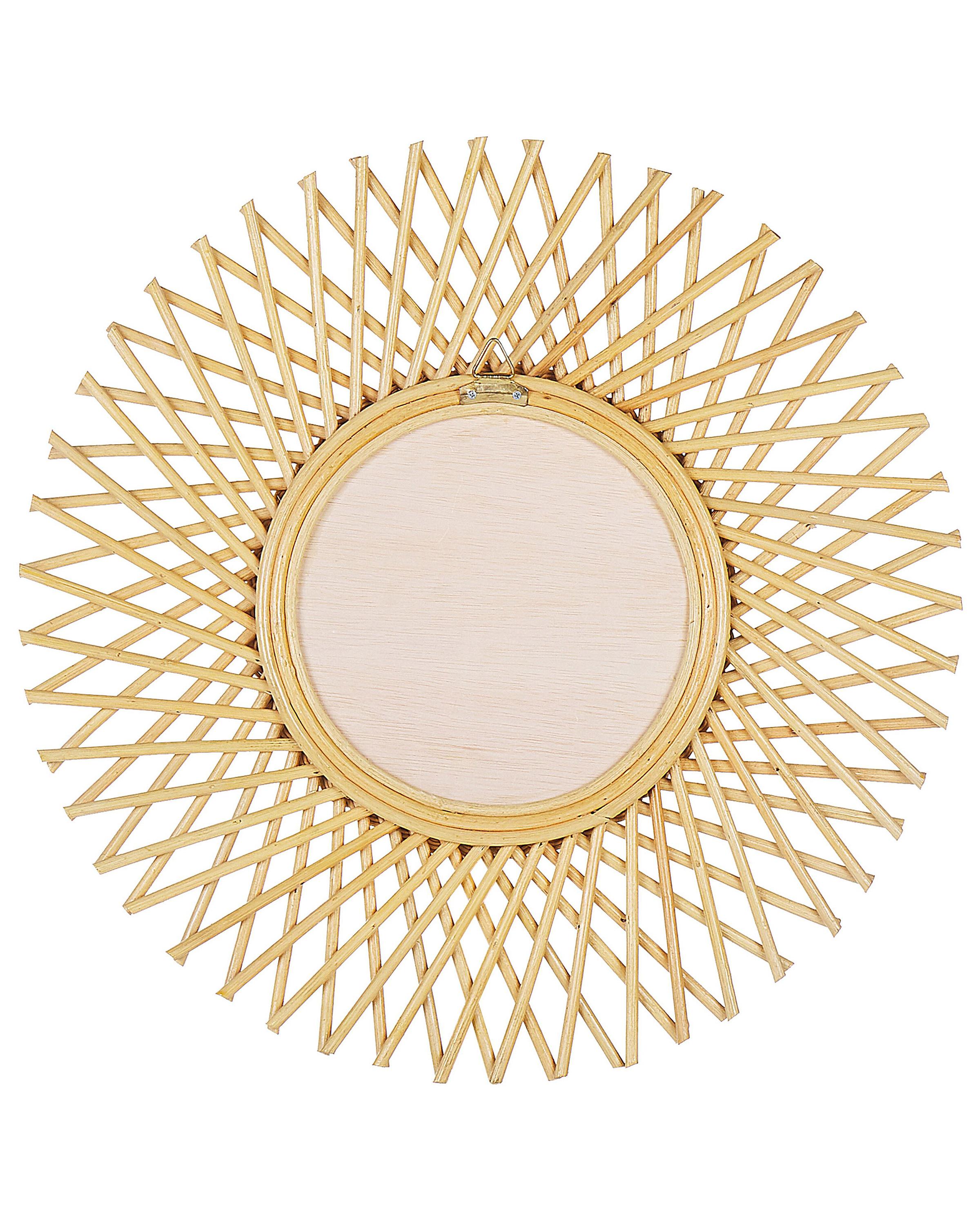 Wandspiegel TAGOLU 60 cm 60 cm Rotan Natuurlijk