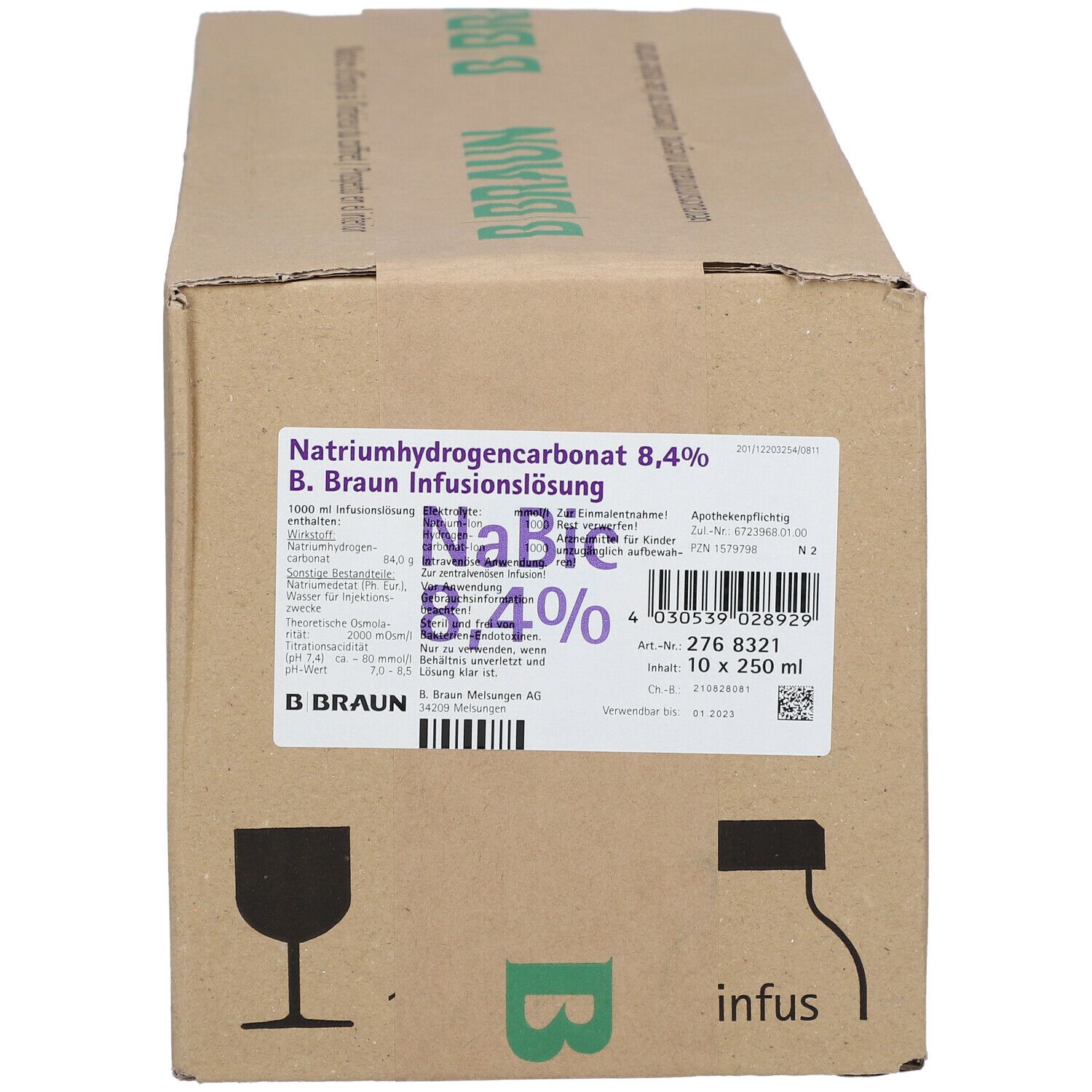 Natriumhydrogencarbonat 8,4 % B. Braun Glasflasche