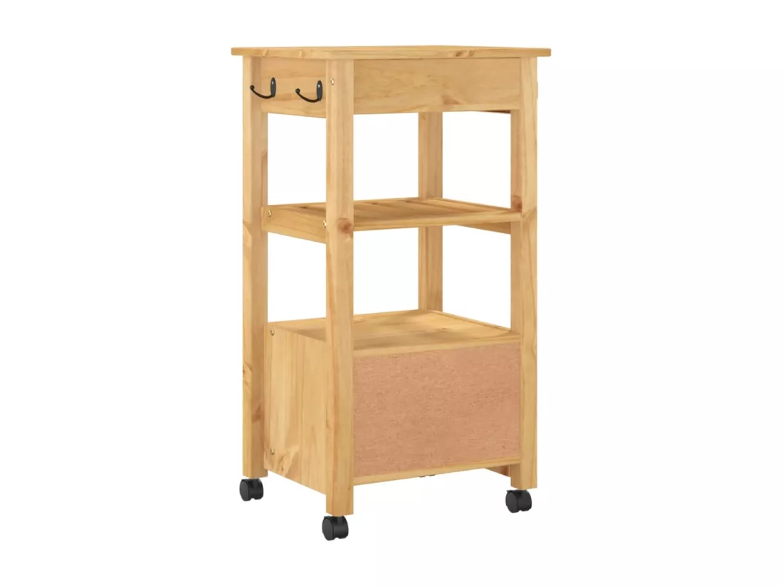 Chariot de cuisine MONZA 48x40x90 cm bois massif de pin
