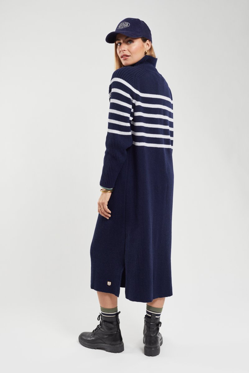 Robe pull rayée - laine