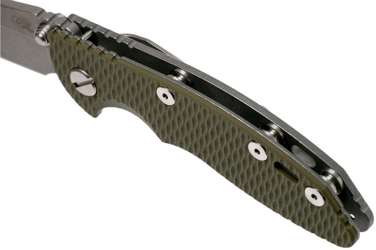 Rick Hinderer XM18 3.0” Spearpoint Non-Flipper CPM 20CV Working Finish OD Green G10 zakmes