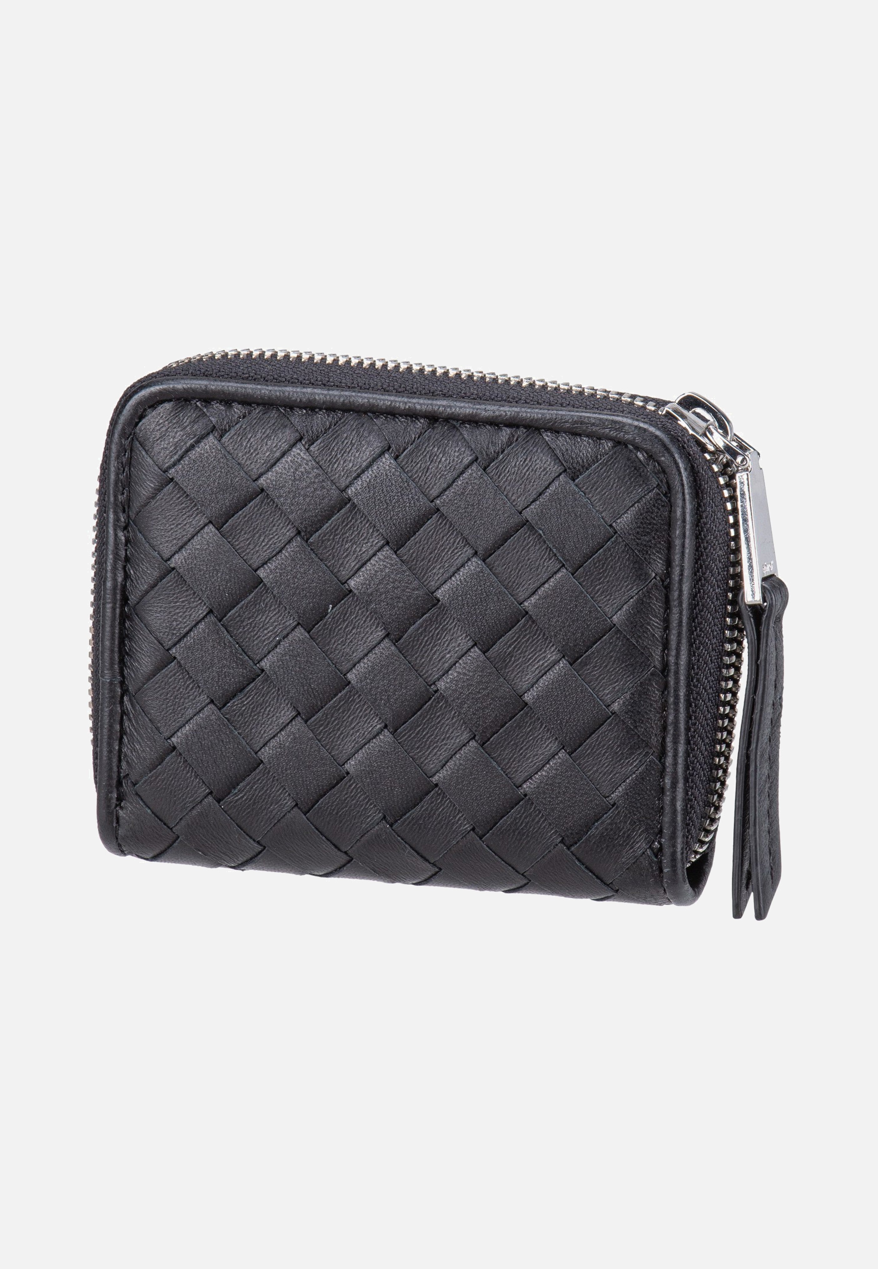 Piuma Weaving Mini Wallet Black/Nickel - Portemonnaie