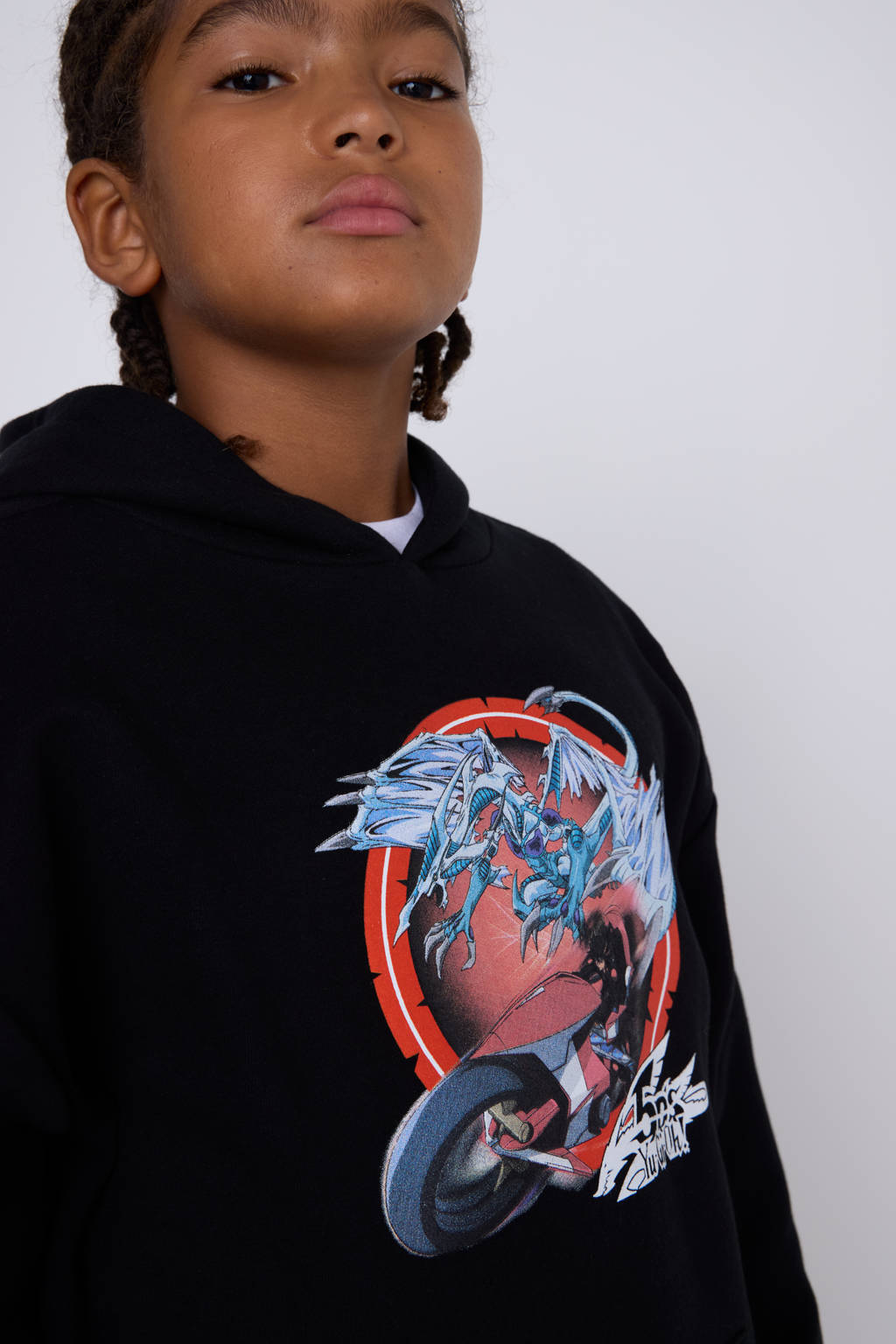 Coolcat hoodie Yu-Gi-Oh license met printopdruk zwart