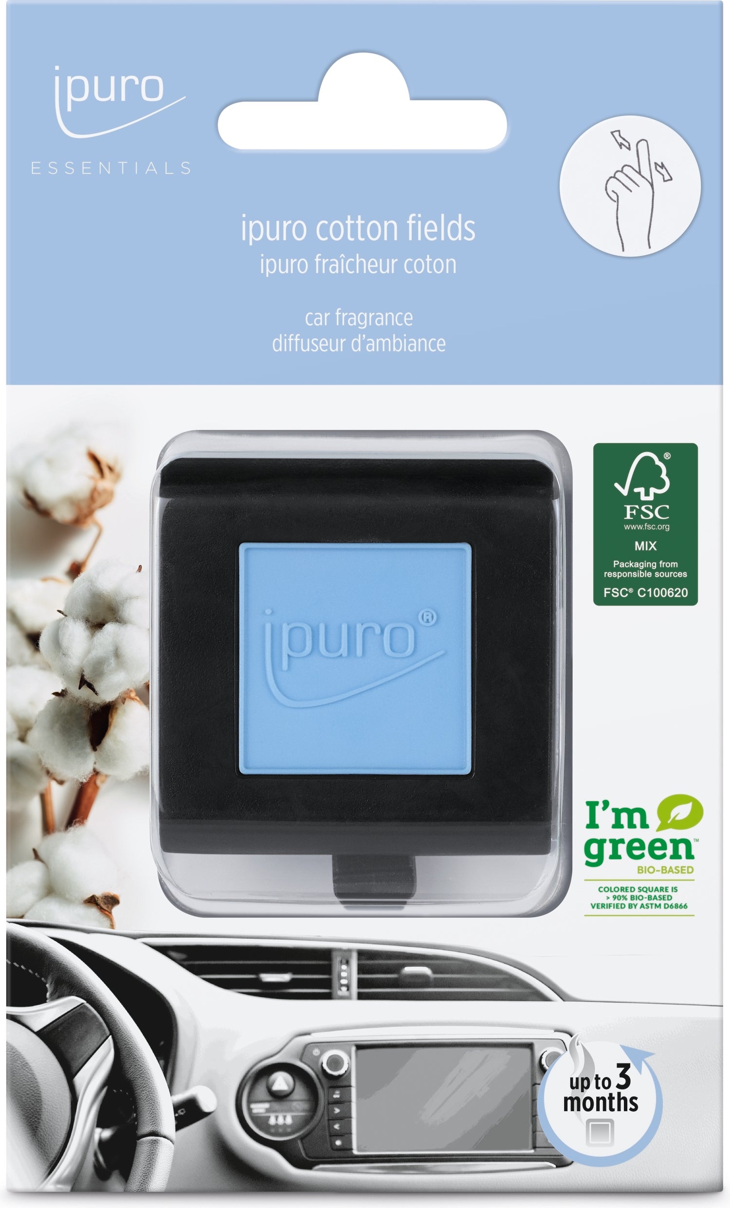 Ipuro autoclip Essentials Cotton Fields 4 x 4 cm
