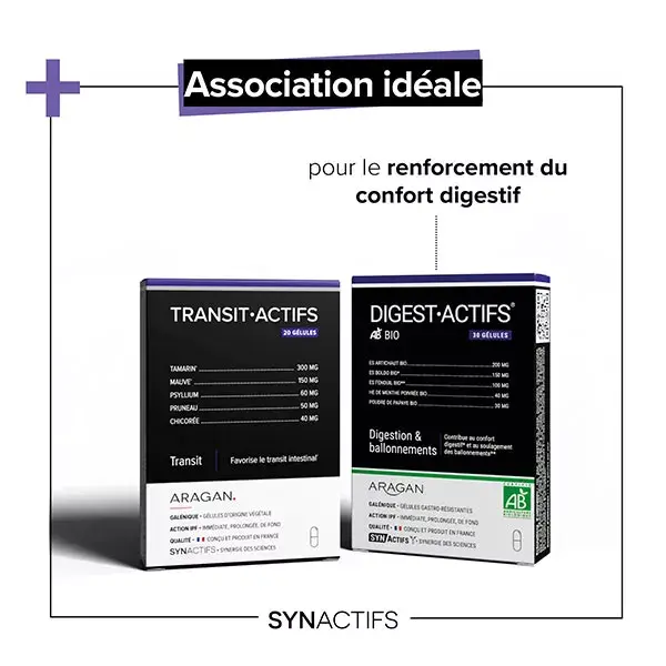 Aragan - Synactifs - Transitactifs® - Trânsito Intestinal - Tamarindo - 20 cápsulas