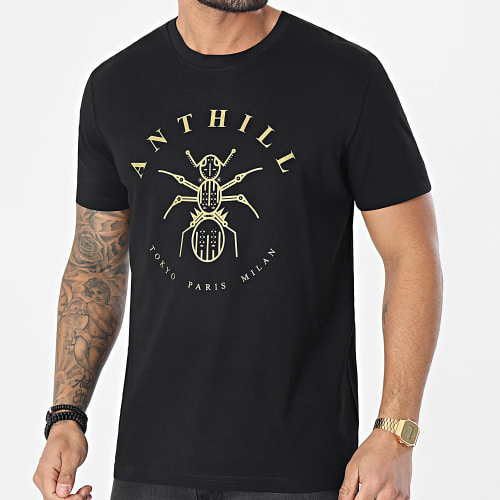 Tee Shirt Logo Noir Doré