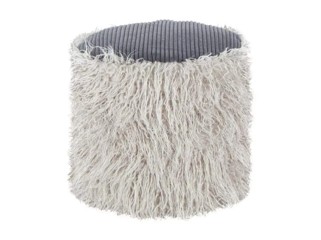 Pouf Rond Imitation Fourrure 