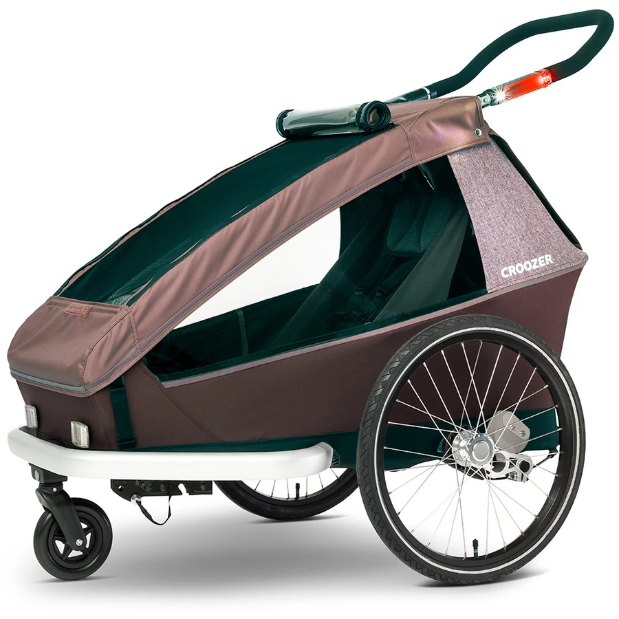 CROOZER Kinderfahrradanhänger Kid Vaaya 1 Blossom Red inklusive Jogger-Set