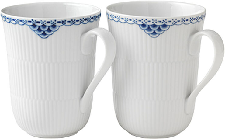 Royal Copenhagen Princess Mug 36cl 2PK Hvid, blå