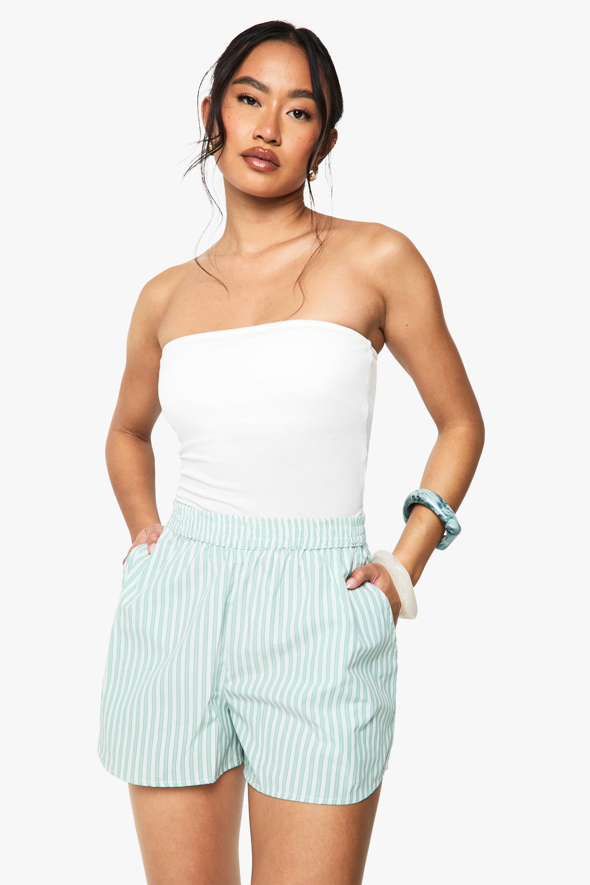 boohoo Top bandeau à nervures douces rembourré intégré