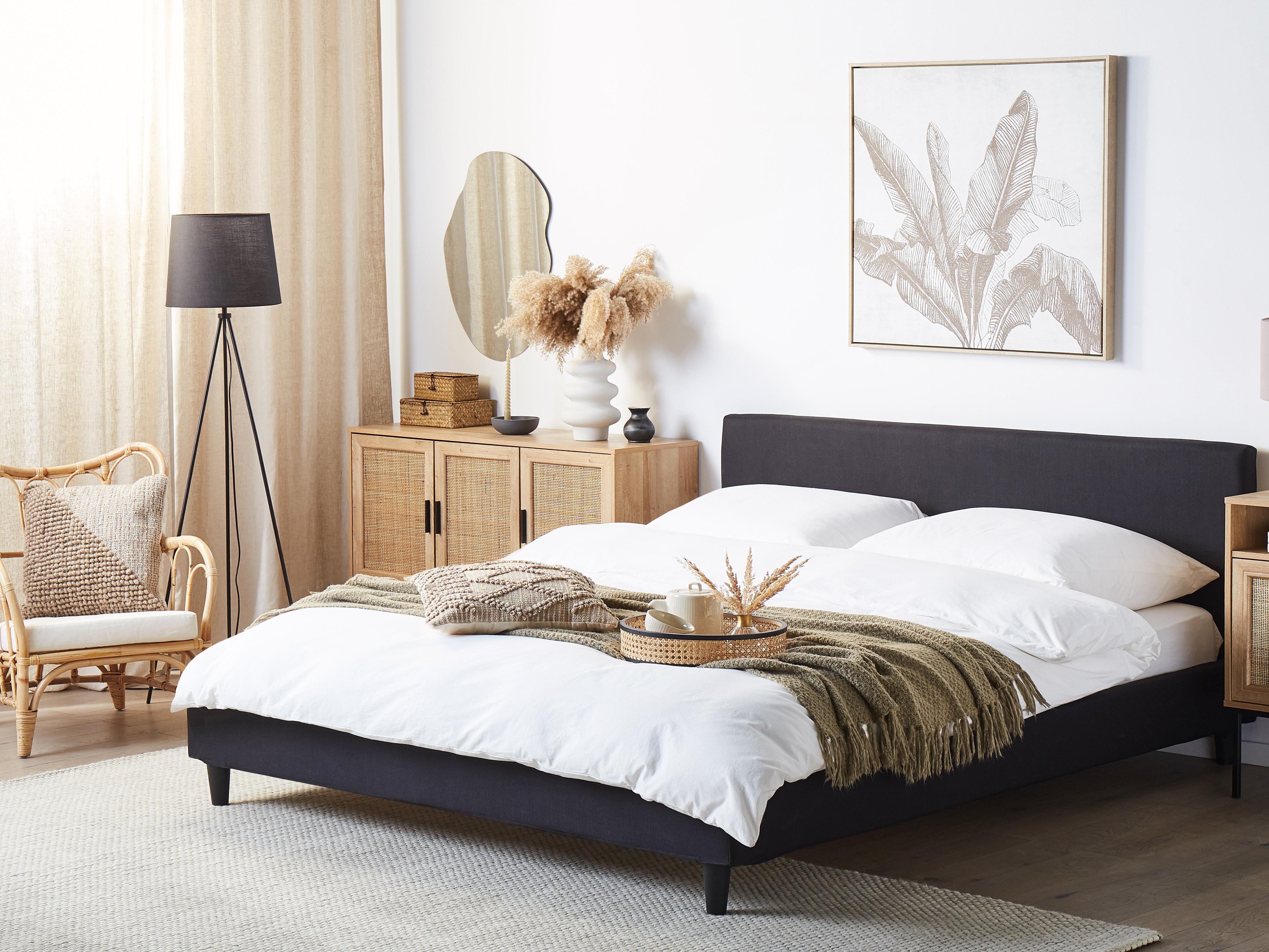 Bedframe hoes FITOU 180 x 200 cm Zwart