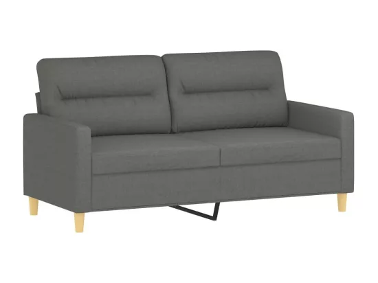 Canapé 2 places avec oreillers gris foncé 140 cm tissu