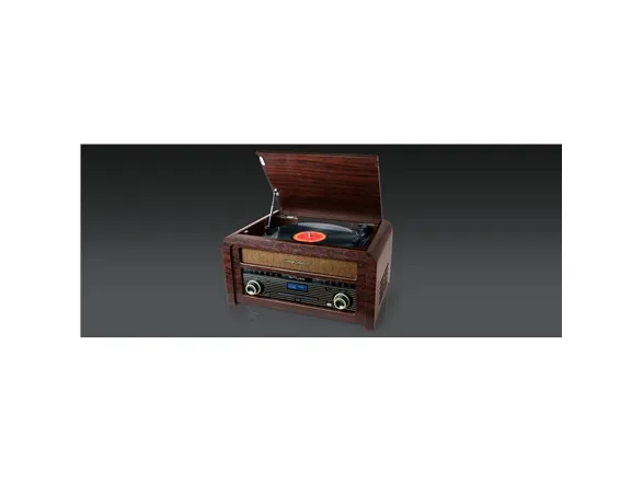 Muse MT-115 DAB, Direct drev pladespiller, Semi-automatisk, Sort, Træ, Træ, 45 rpm, 33,45,78 rpm