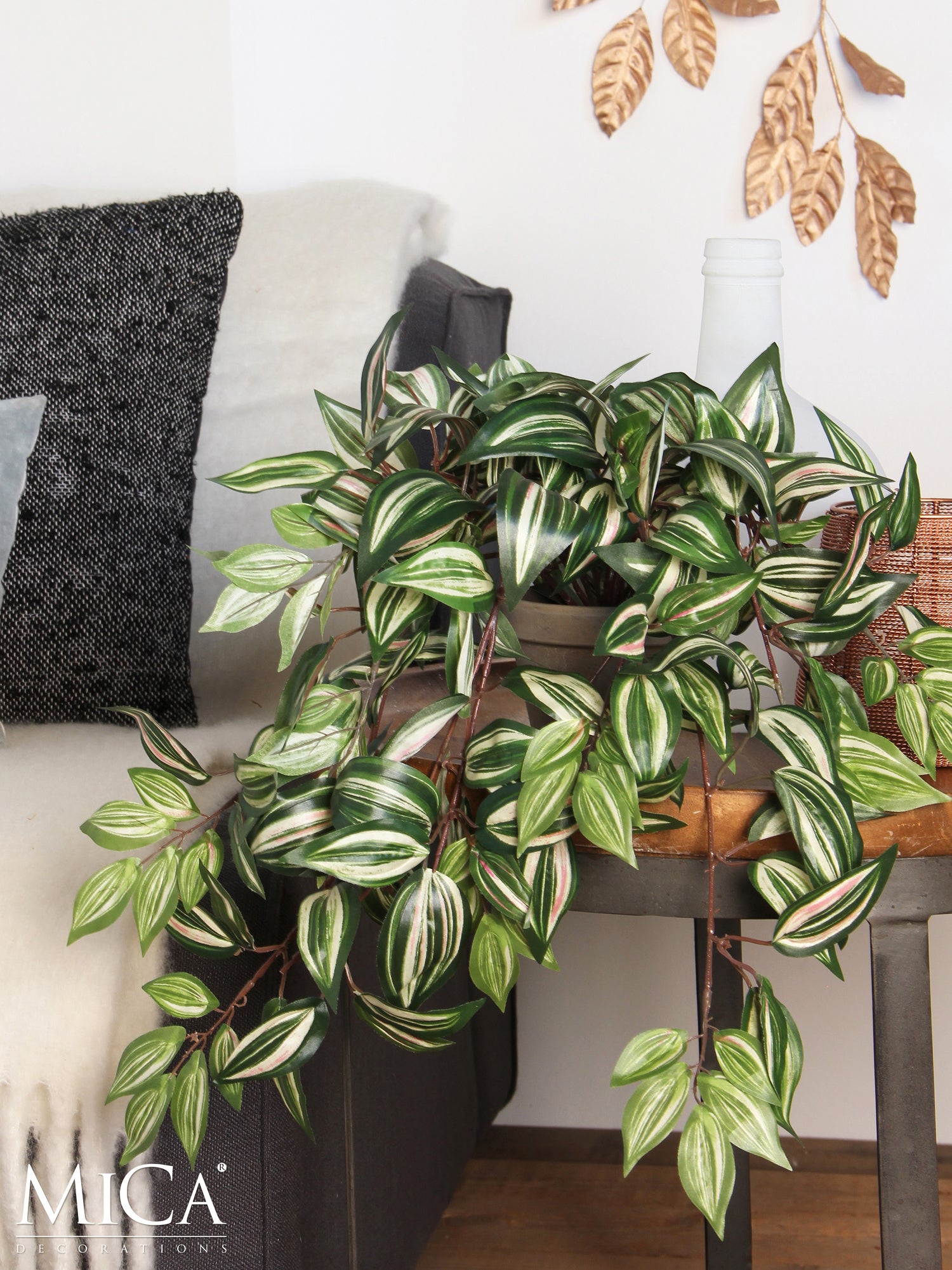Mica Decorations kunsthangplant Tradescantia 15 x 20 x 54 cm