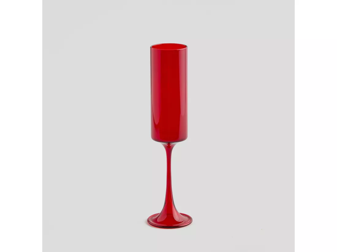 Verre À Champagne Ligurrio Rouge Foncé 24.5 x 6.2