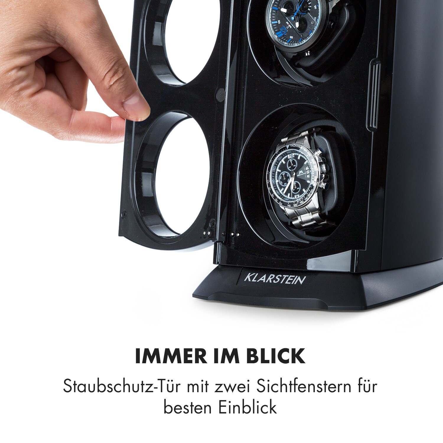 St. Gallen Premium Uhrenbeweger 2 Uhren 4 Geschwindigkeiten Matt-Schwarz