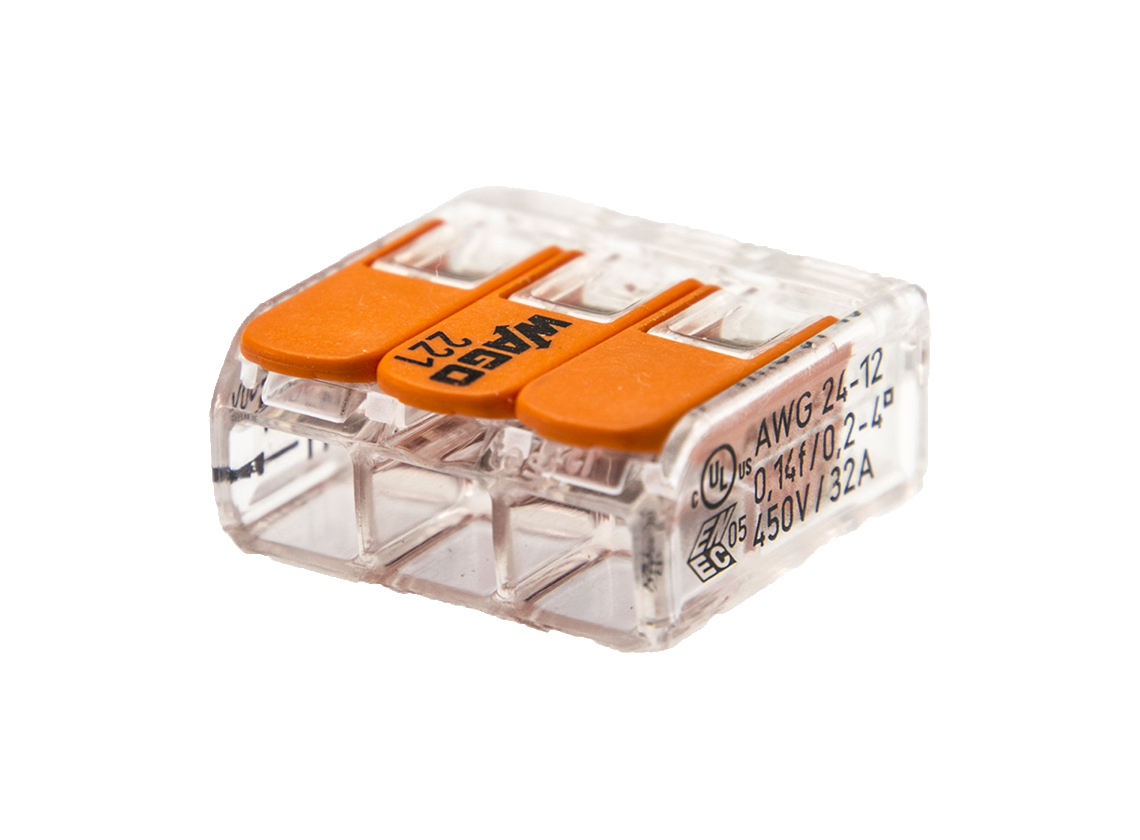 BBA WAGO klem 221 3-voudig 0,2 - 4 mm² (5 stuks)