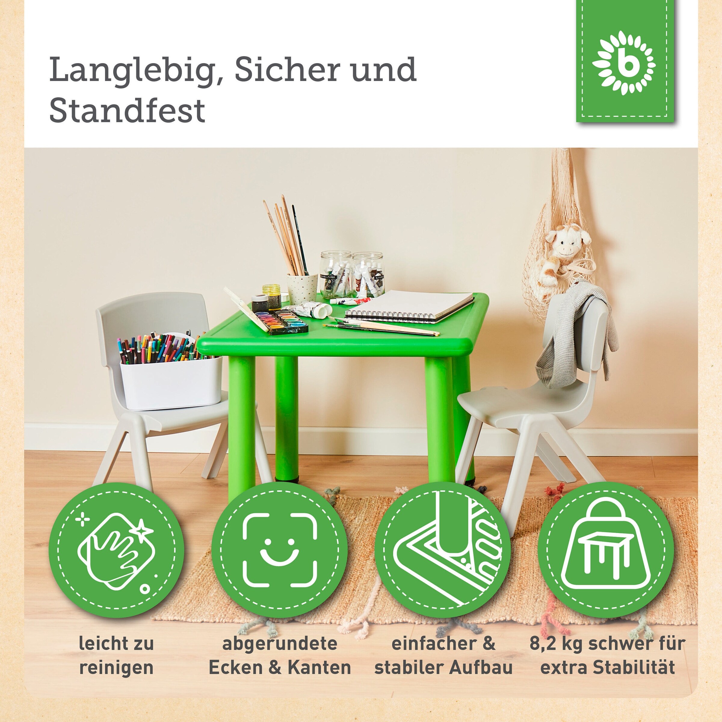 Bieco Kindertisch Grün