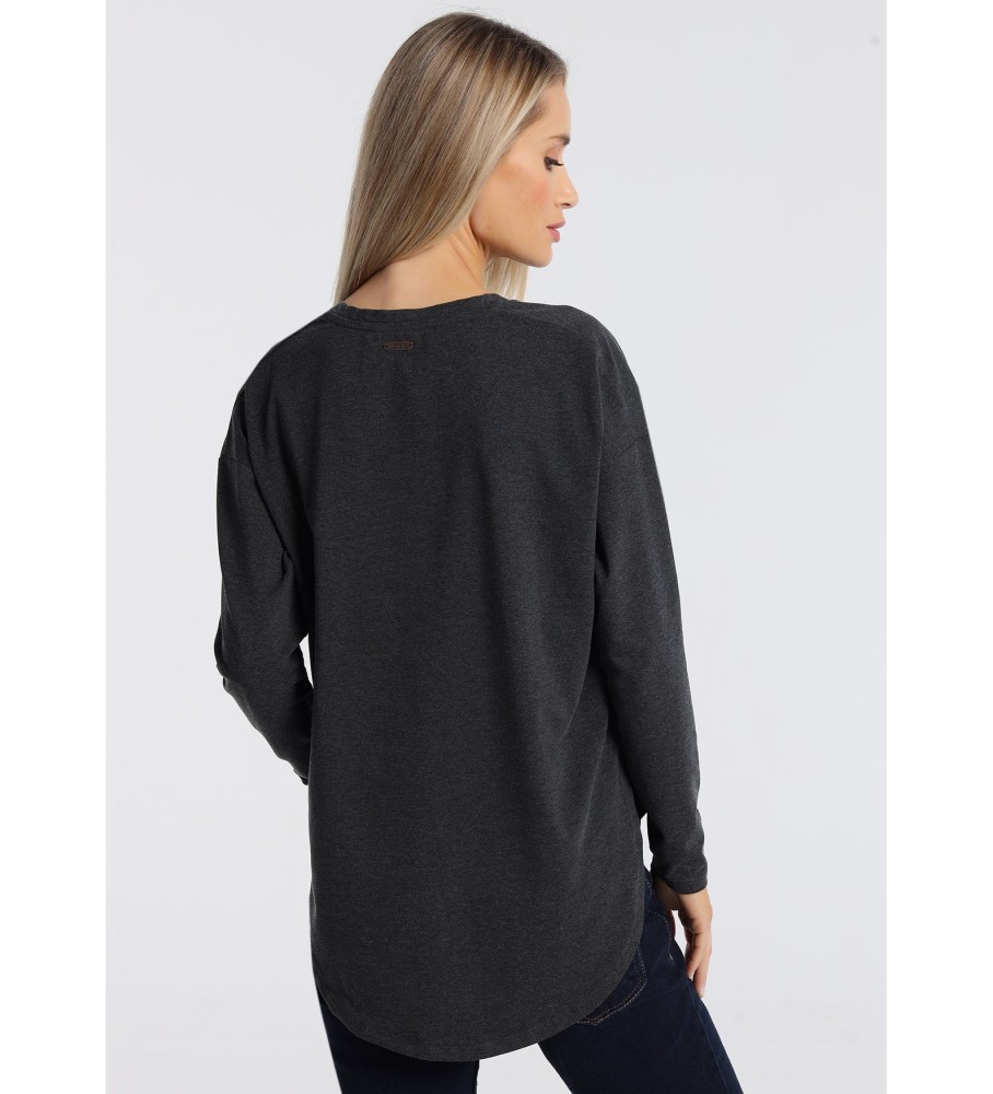 Camiseta de manga comprida Lois 132129 Preta