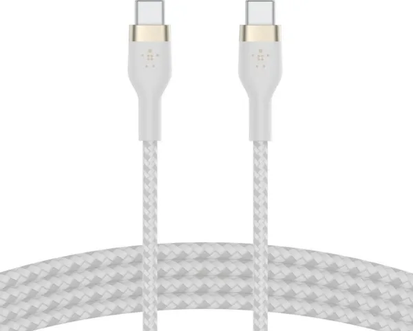 Belkin BoostCharge - USB-kabel - 24 pin USB-C (han) til 24 pin USB-C (han) - 3 m - hvid