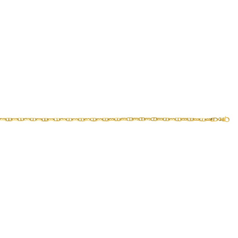 Bracelet Mixte 18 cm - Forçat Marine - Or 18 Carats - Largeur 4 mm