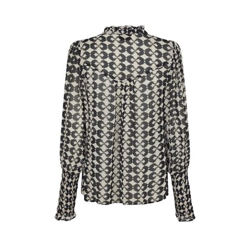 Neo Noir Camisa Graphic Print Bluse, Black, 40