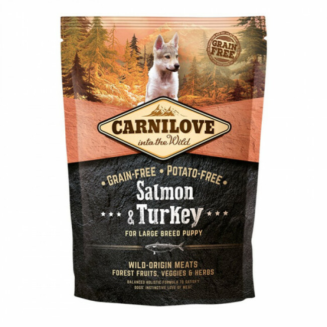 Croquettes Carnilove Puppy grande race saumon & dinde