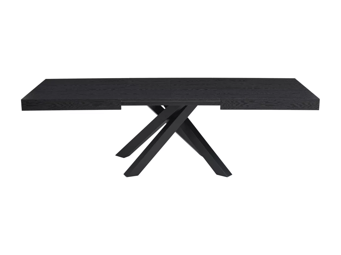 Table à manger extensible 6 à 10 personnes en MDF et métal - Noir - CATONAV
