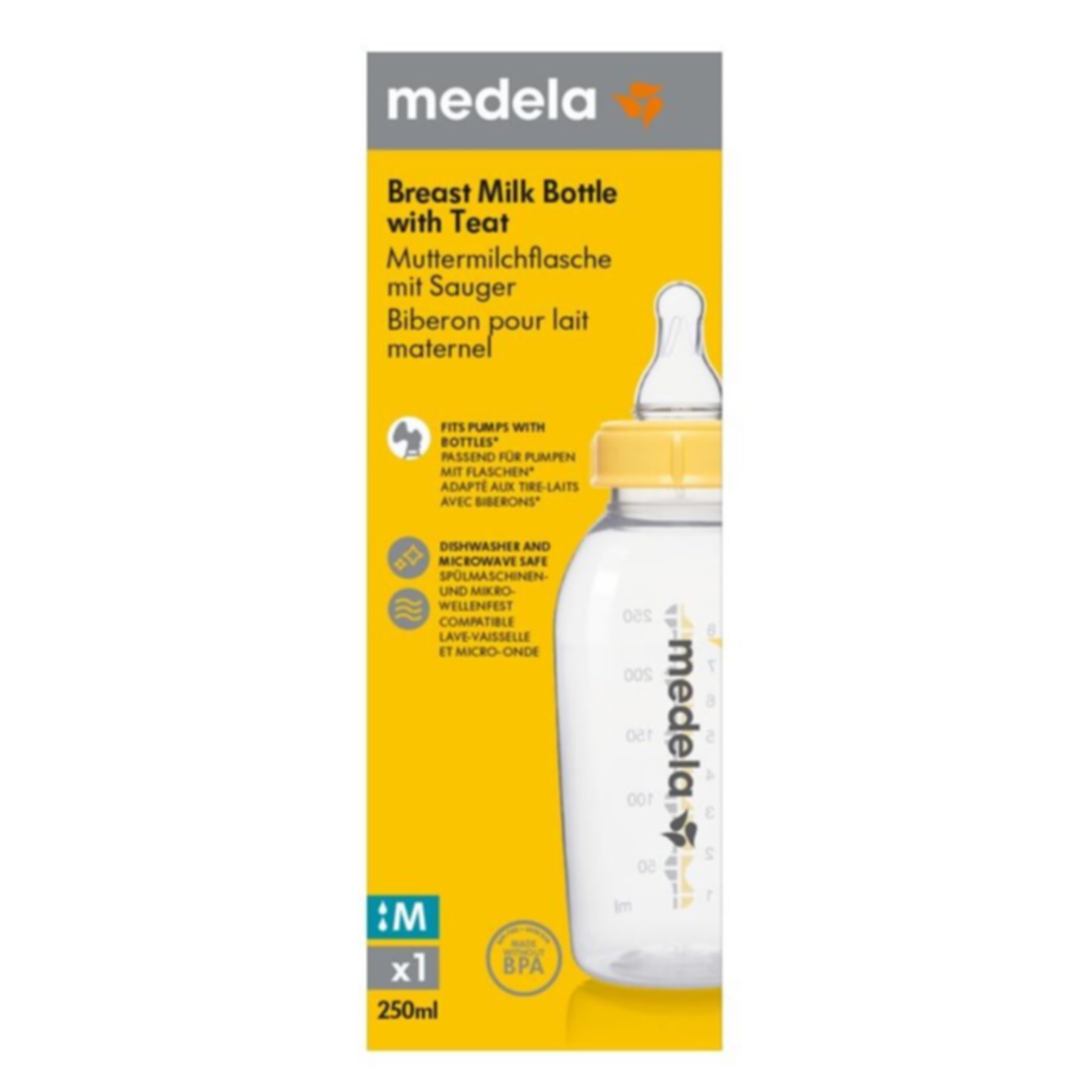 Medela Milchflasche mit Sauger M 250ml