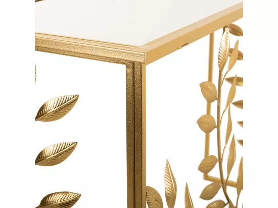 Console en métal doré 120x40x80h