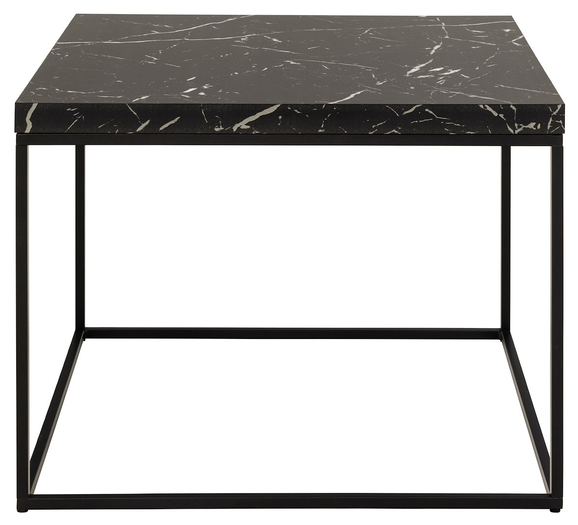 Barossa sofabord Sort marmortopp med sort metallunderstell. 60x60x45cm