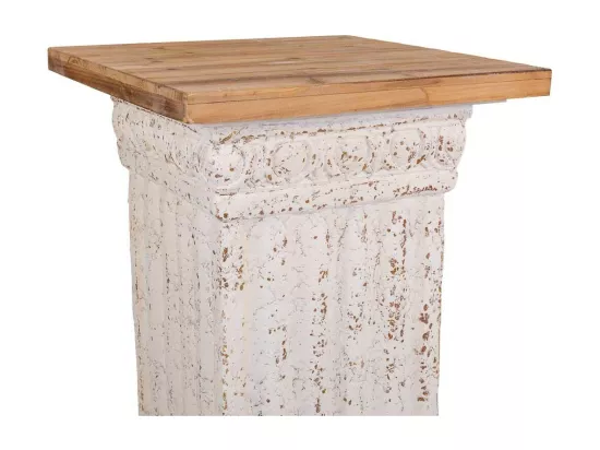 Socle en bois sculpté blanc 40x40x76.5h