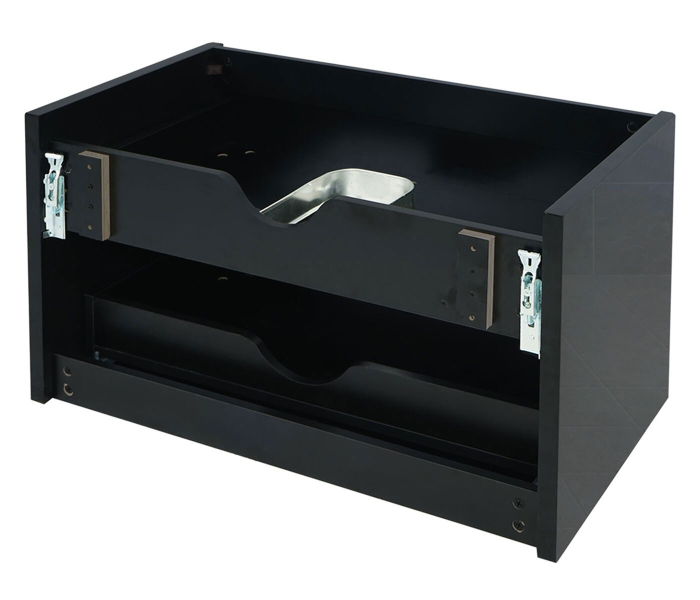 Waschbeckenunterschrank MCW-B19, Waschtischunterschrank Waschtisch Badezimmer, hochglanz Soft-Close 50x80cm ~ schwarz