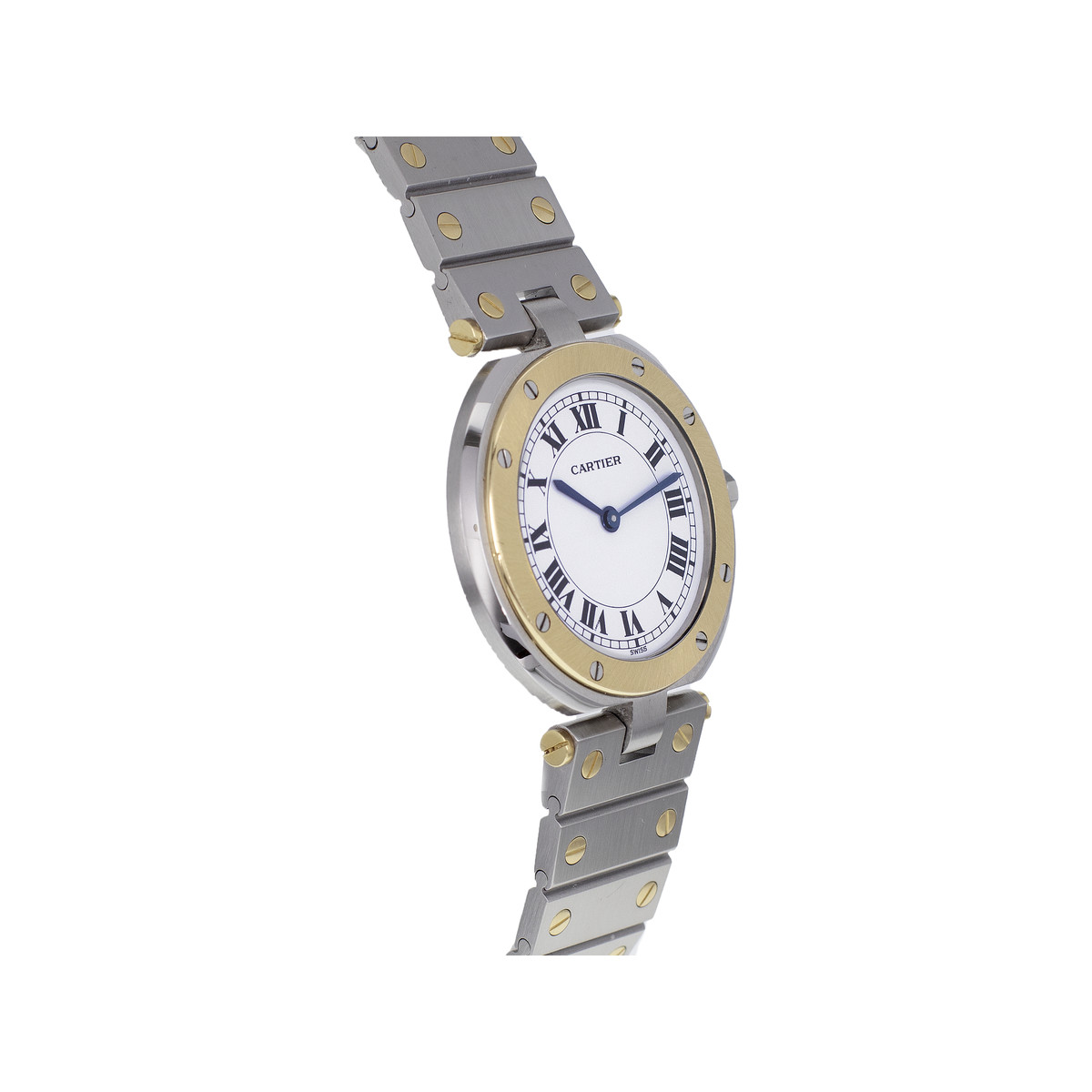 Montre d'occasion Cartier santos ronde femme