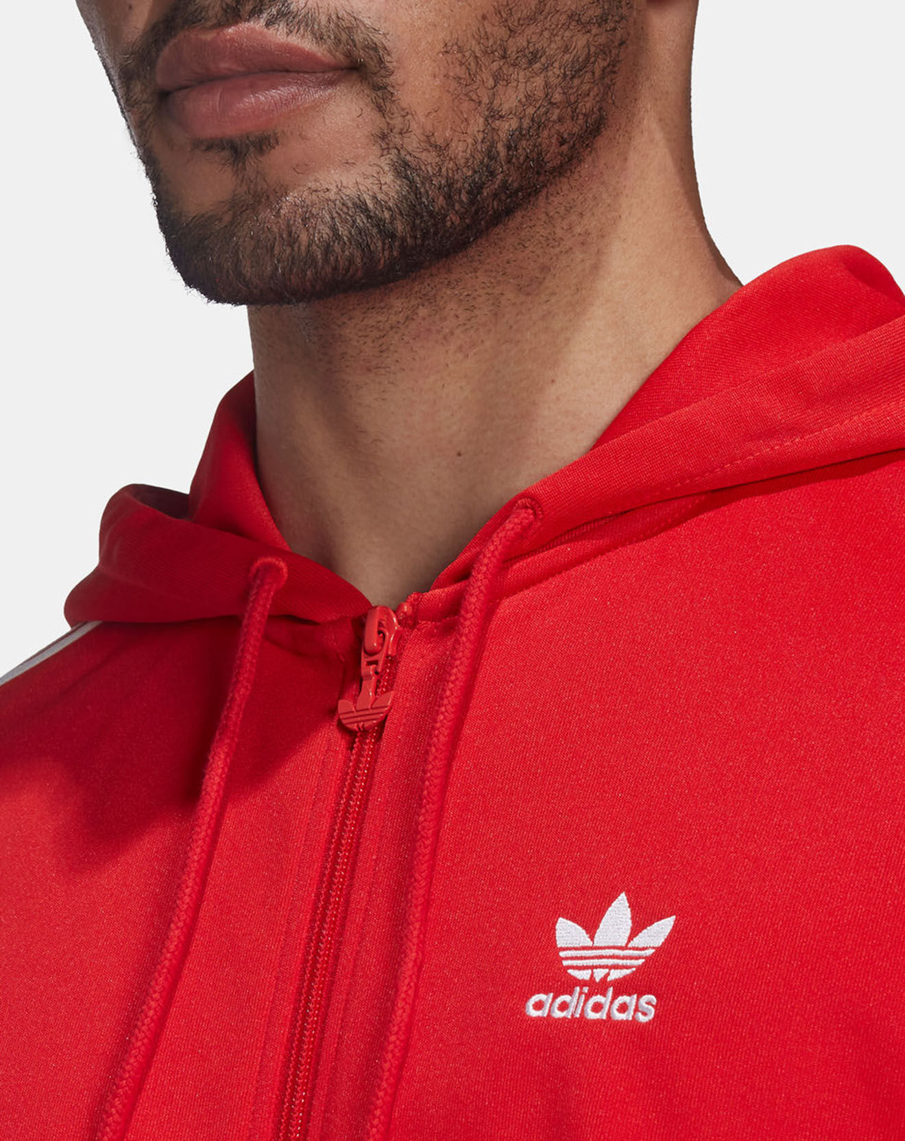 Adidas Veste de survêtement à capuche rouge