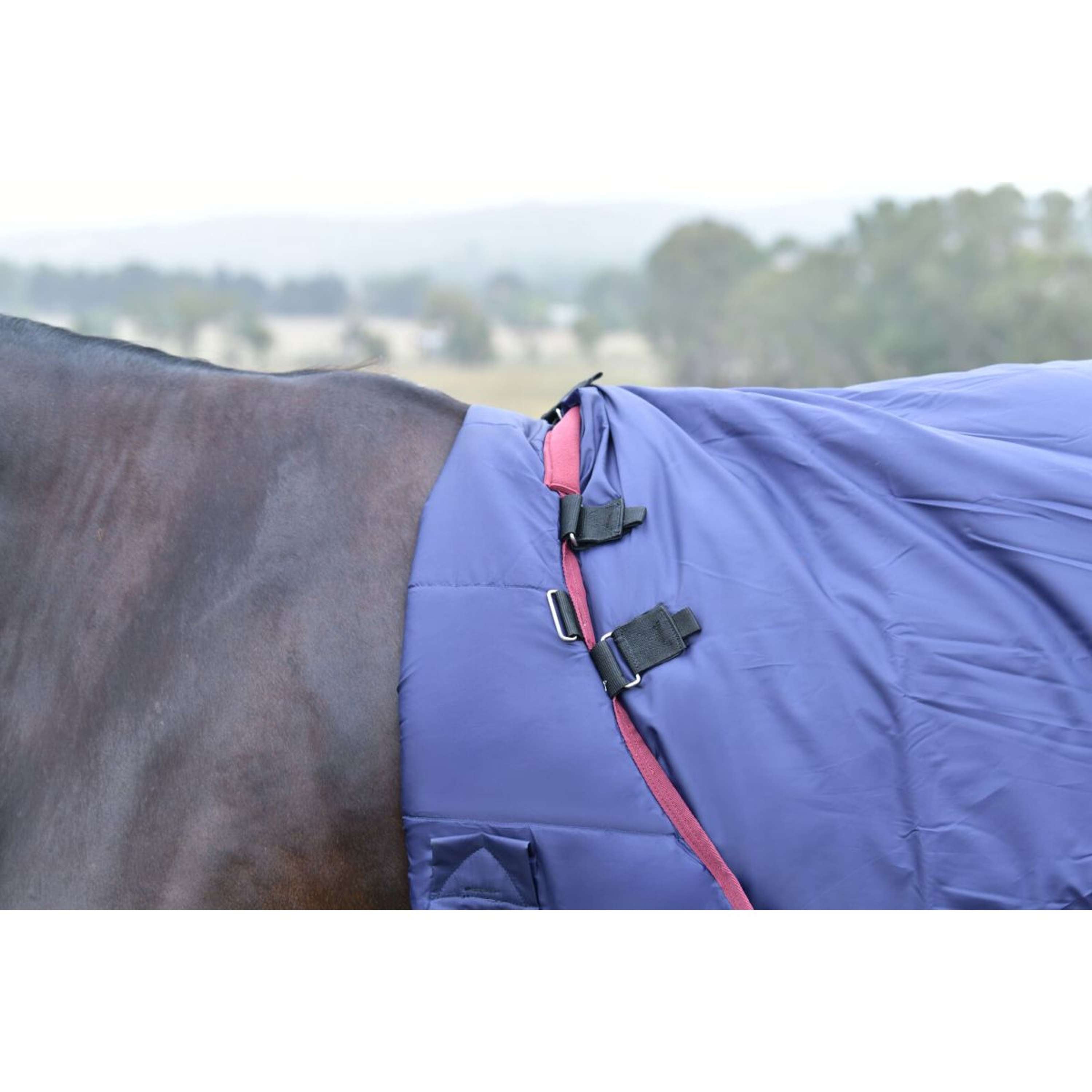 WeatherBeeta ComFiTec Essential Turnout Detach-A-Neck 50g Navy/Burgund
