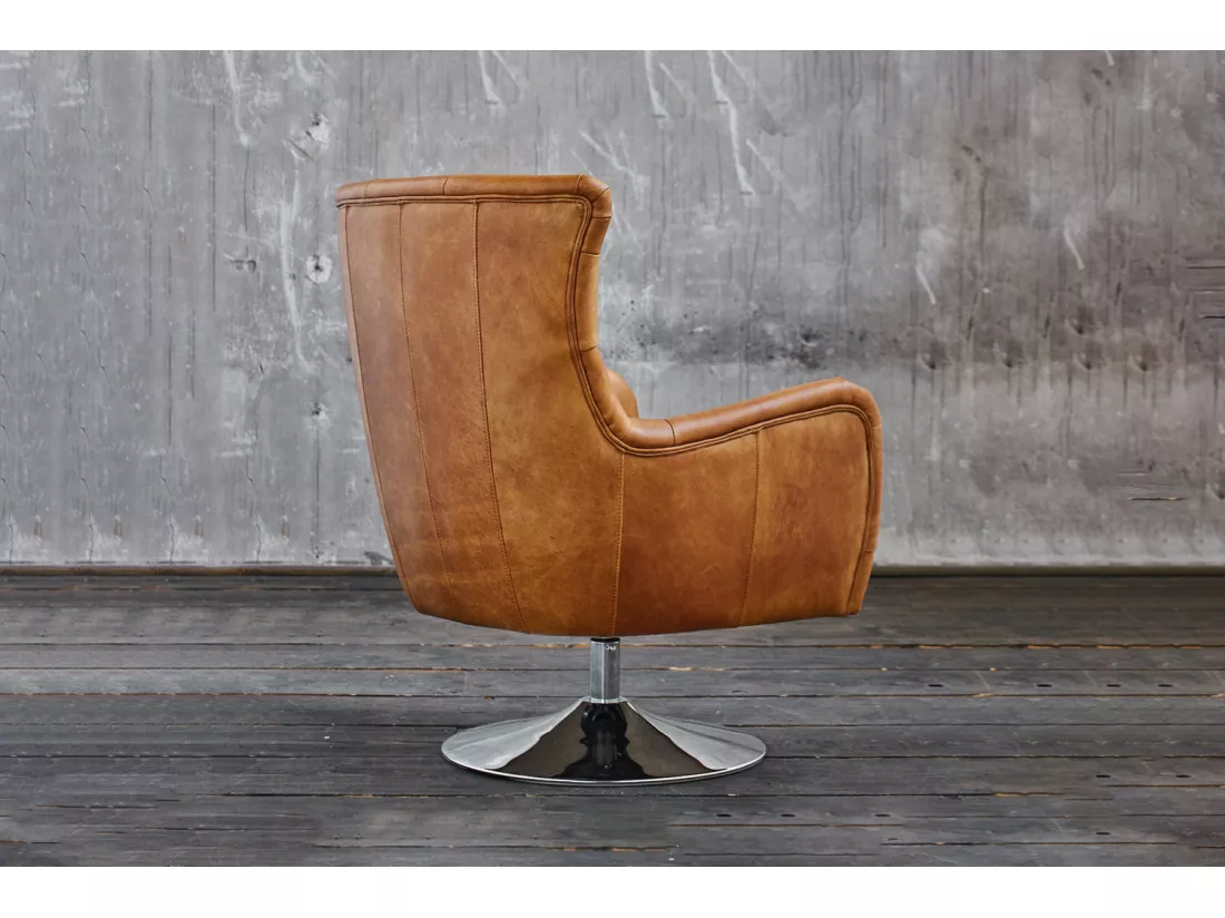 Fauteuil - marron cuir - RELEXA