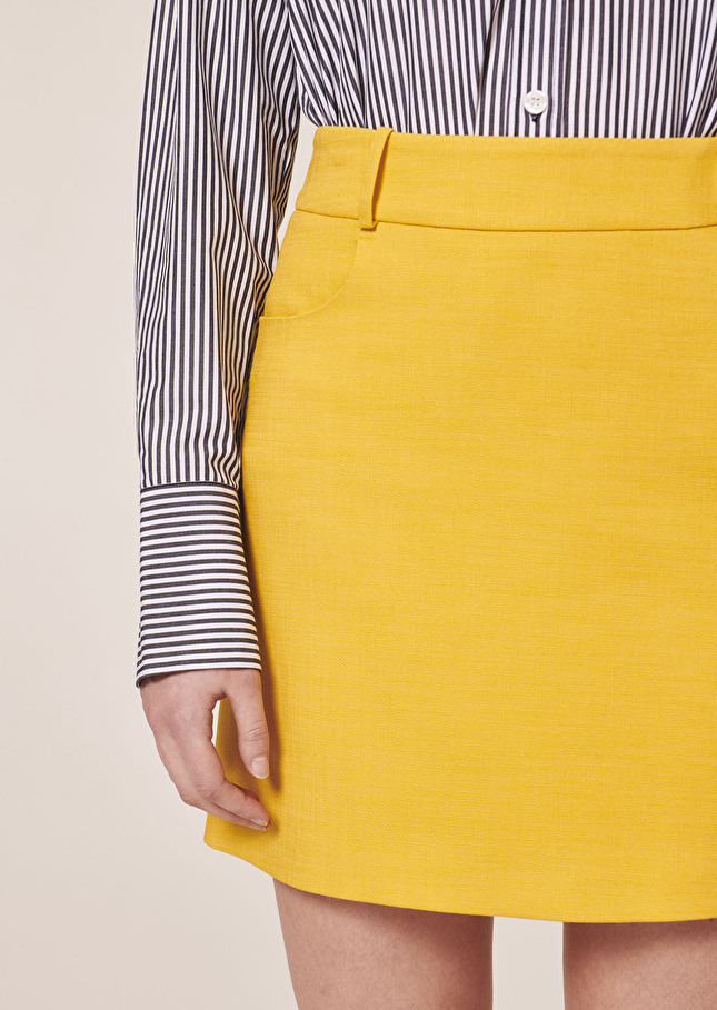 Jupe Janicejaune en tissu flammé