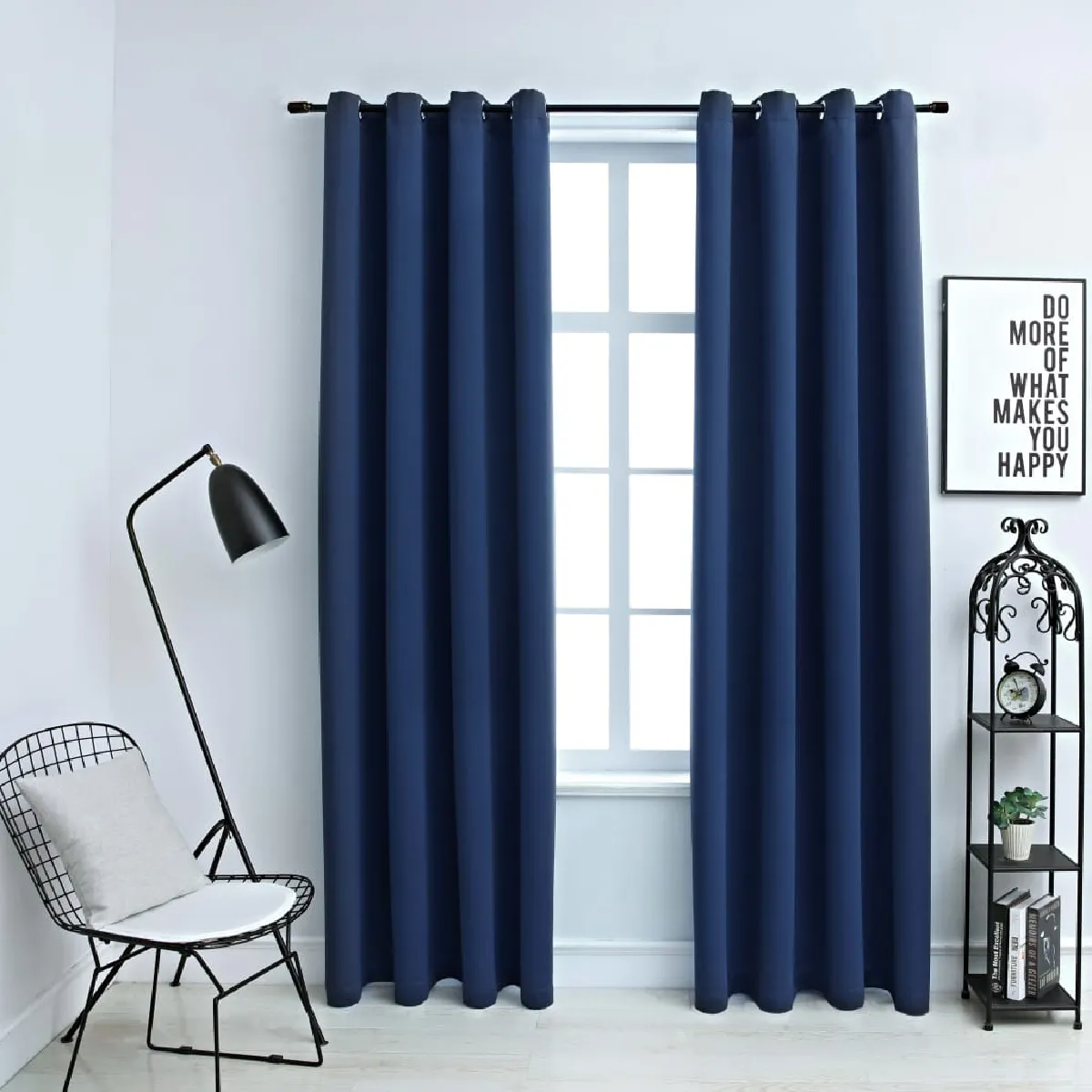 vidaXL Rideaux Occultants Bleu