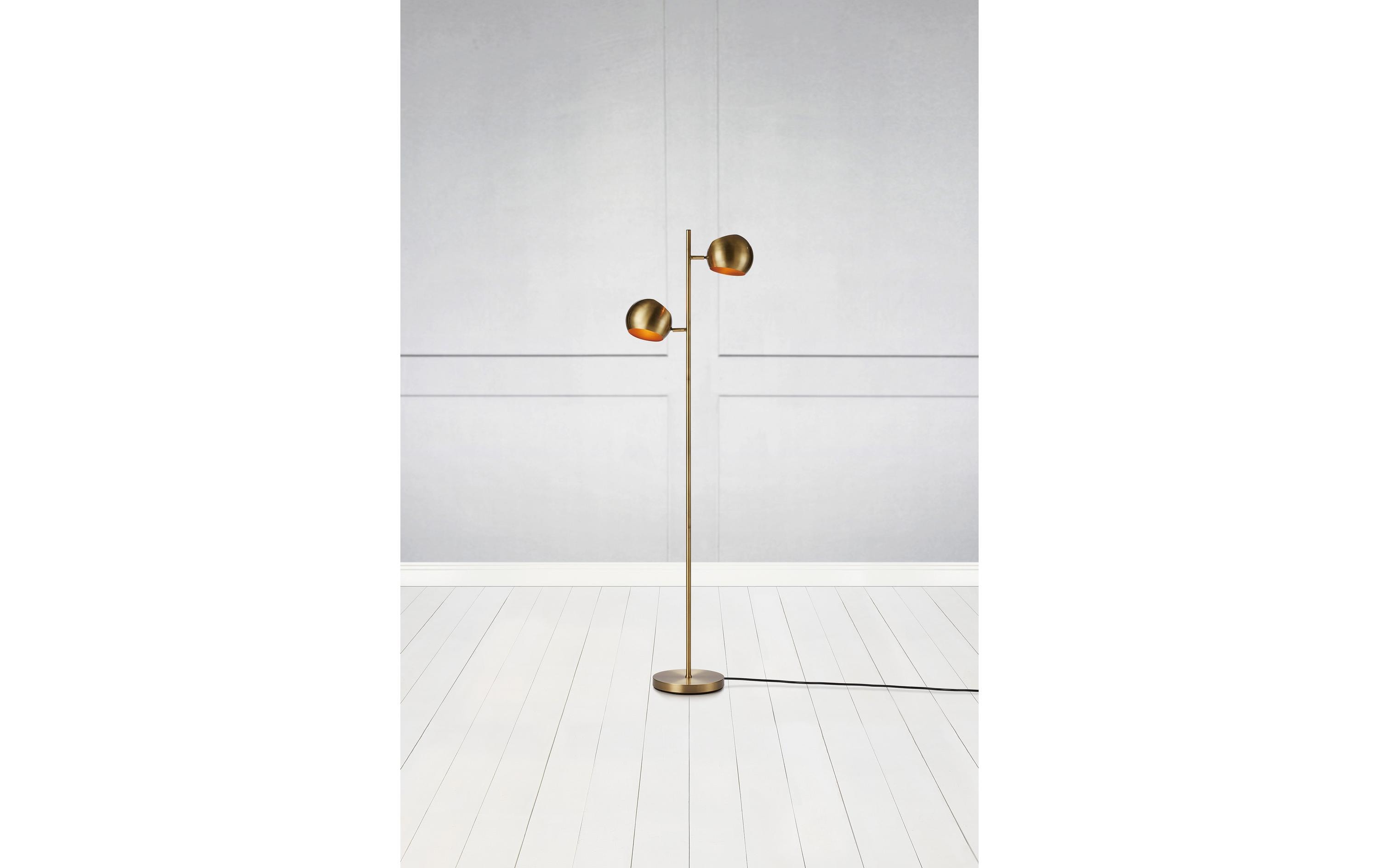 Stehleuchte Edgar, 2 x E14, max. 40W, Antique<br>Ständerlampe mit zwei Leuchtenköpfe