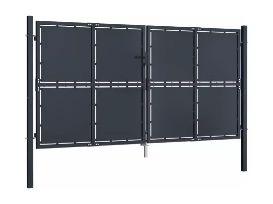Portail de jardin Acier 300 x 125 cm Anthracite